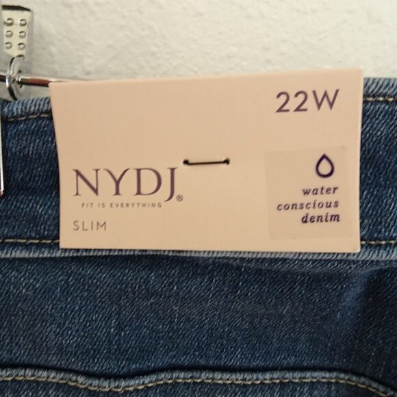 NYDJ Jeans Women's Plus Size 22W Blue Sheri Slim Ankle Stretch Denim - Picture 5 of 7
